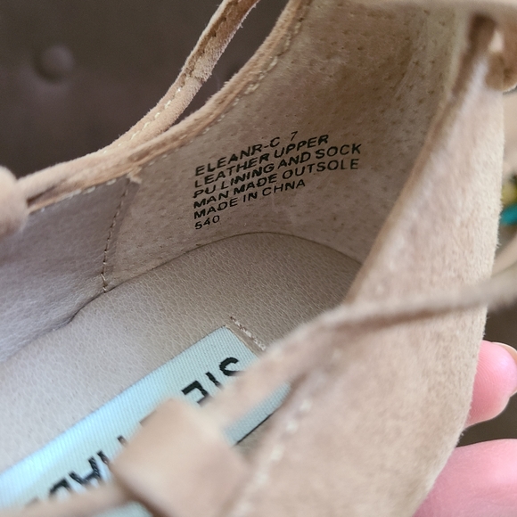 Steve Madden Eleanorr beaded lace up flats brand new tan - Picture 2 of 4
